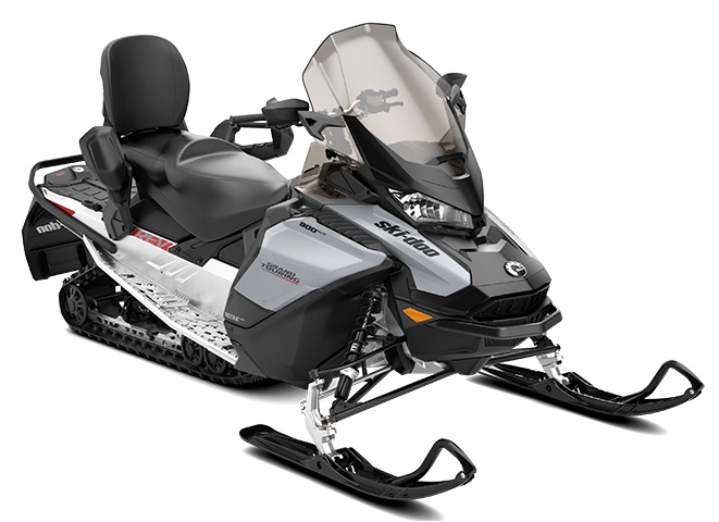 2020 Ski-Doo Grand Touring Sport 600 ACE snowmobile for sale in Black & White – a reliable 2-up touring sled powered by a fuel-injected 600 ACE 4-stroke engine. Features electric start, reverse, heated grips, and smooth trail handling. Perfect for comfortable winter touring and long-distance rides.